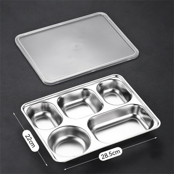 Qonioi Thermal Insulation Lunch Box, Stainless Steel Compartment Food Container for Daily Meals, Bento Box with Lid