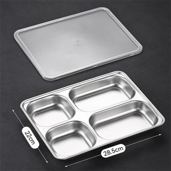 Qonioi Thermal Insulation Lunch Box, Stainless Steel Compartment Food Container for Daily Meals, Bento Box with Lid