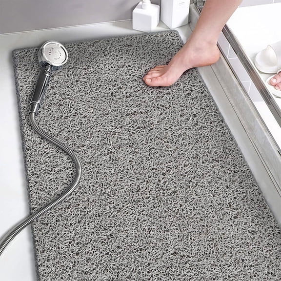 Qonioi Thick Soft Bath Rug with Rubber Backing, 1 pc Absorbent Microfiber Mats for Shower Floor, Quick Dry Bathroom Runner for Daily Use, Black