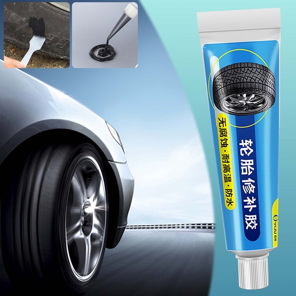 Qonioi Tire Repair Adhesive 1.0 fl oz, All-Purpose Rubber Puncture Sealant for Auto Bike, High Strength Bonding Repair Set for Car Motorcycle Bicycle