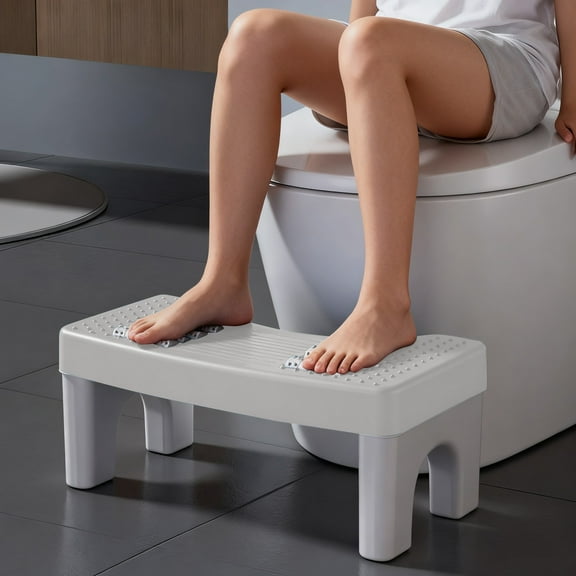 Qonioi Toilet Stool, Squatting Poop Stool with Detachable Stackable Foldable Legs, Non-Slip Plastic Step Stool for Bathroom Toilet Home