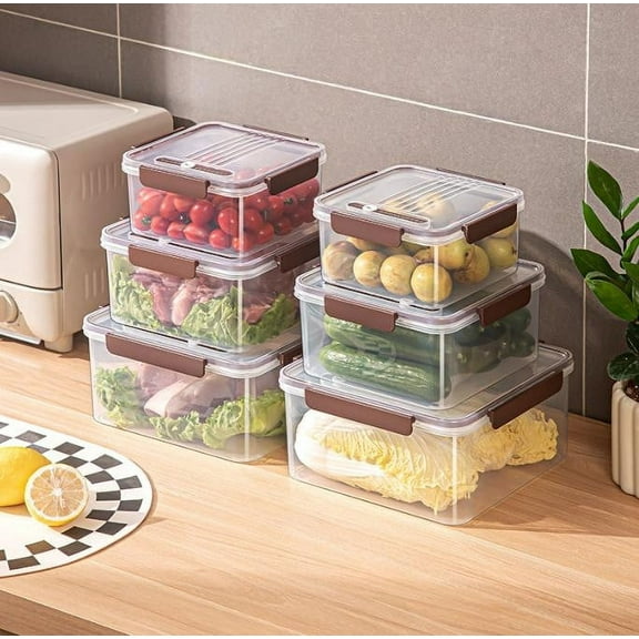 Qonioi Transparent Food Fresh-Keeping Box, Timed Storage Container for Refrigeration Microwave, Stackable Kitchen Organizer