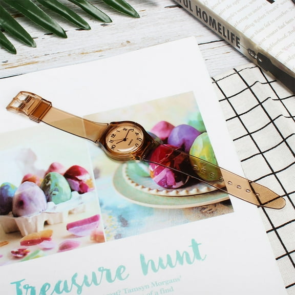 Qonioi Transparent PVC Strap Watch, Clear Dial Ladies Fashion Quartz Timepiece, Women's Watch, PVC Strap Timepiece