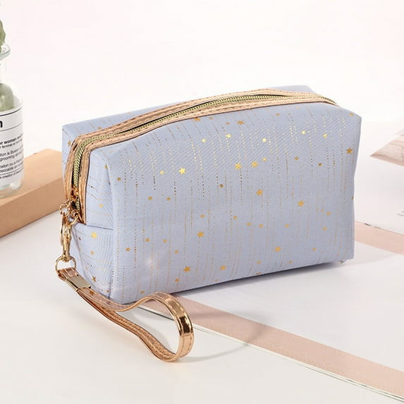 Qonioi Travel Makeup Bag, Cosmetic Case with Compartment for Makeup Brushes Toiletries, Portable Water Repellent Toiletry Bag