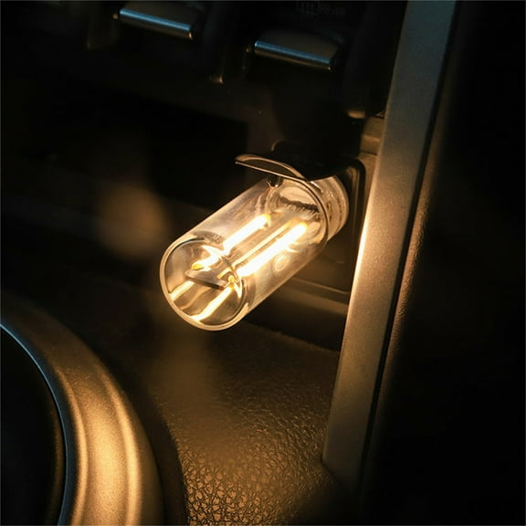 Qonioi USB LED Car Mood Lamps, Plug-in Automotive Interior Lights with Touch Control, Adjustable Brightness USB Night Lamps for Car Bedroom Study, Blue Red Green White Glass Bottle Design