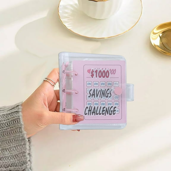 Qonioi Vertical Money Saving Binder, 3-Hole Cash Envelope System for Savings Goals, PVC Loose-Leaf Organizer Book for Cash Budgeting and Financial Planning