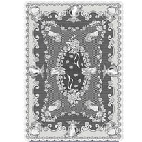 Qonioi Vintage Lace Tablecloth, White Round Rectangle Table Cover for Home Party Christmas, Table Linen, Table Topper, Table Protection