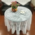 thumbnail image 1 of Qonioi Vintage Lace Tablecloth, White Round Rectangle Table Cover for Home Party Christmas, Table Linen, Table Topper, Table Protection, 1 of 3