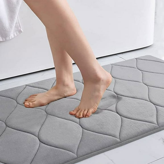 Qonioi Water-Absorbent Bath Mat, Ultra Soft Microfiber Rug with Non-Slip Backing for Bathroom, Machine Washable Floor Carpet, Quick-Dry Toilet Mat