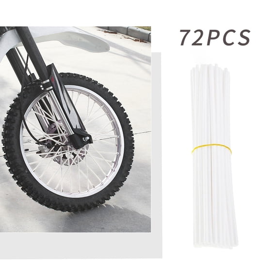 Qonioi Wheel Spoke Covers, 72pcs Motorcycle Bicycle Spoke Sleeves, Plastic Wheel Spoke Decorations for Customization, Colorful Durable Easy Install Spoke Trim Set