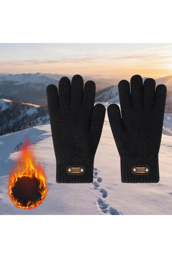 Winter Cycling Gloves, Thickened Wool Warm Gloves for Outdoor Sports Cold Weather Protection, Bike Gloves, Thermal Gloves