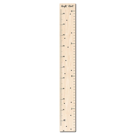 Qonioi Wooden Growth Chart Ruler, Kids Height Measurement Sticker for Boys Girls, Removable Wall Decorative Ruler for Nursery Bedroom Living Room