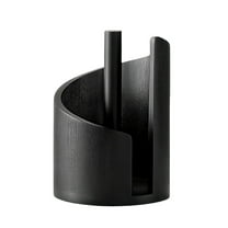 Qonioi Wooden Paper Towel Holder, Countertop Stand with Iron Base for Kitchen Bath, One-Handed Tear Dispenser, Tissue Roll Organizer