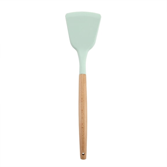 Qonioi Wooden Spatula Set, Non-Stick Kitchen Utensils, BPA-Free Heat Resistant Cooking Tools, 10-Piece Wooden Utensil Set for Mixing Stirring Whisking