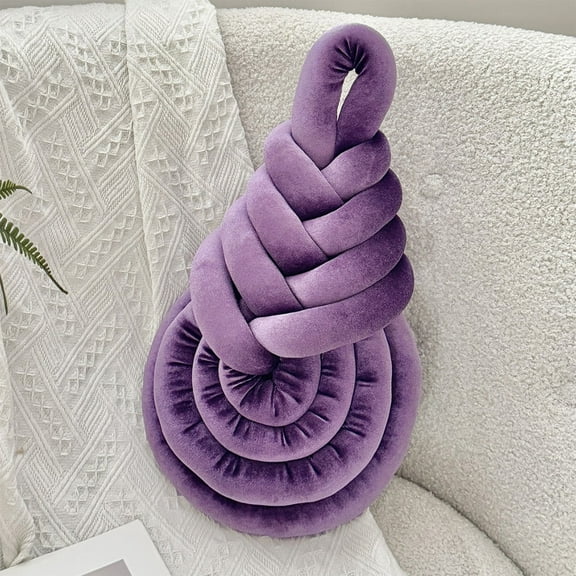 Qonioi Woven Harp Throw Pillow, Knotted Ball Cushion for Sofa and Bed, Decorative Polyester Fleece Pillow for Living Room Bedroom Home Decor