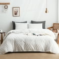thumbnail image 1 of Qookiee Duvet Cover Set Tufted Bedding Duvet Covers Soft Washed Microfiber Duvet Cover Twin Size 2 Piece Embroidery Duvet Cover with Zipper Closure(White, Twin), 1 of 9
