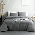 thumbnail image 1 of Qookiee Gray Textured Seersucker Duvet Cover Sets Queen Size Gray Duvet Cover Set 100% Super Soft Luxury Microfiber Washed Bedding Sets 1 Duvet Cover 90x90 in and 2 Pillow Shams, 1 of 9
