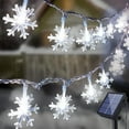 thumbnail image 1 of Qoosea 100 LED Christmas Snowflake String Lights, 39 ft Christmas Lights Fairy Light Waterproof for Indoor Outdoor Holiday Wedding Party, Xmas Tree, New Year, Garden Decorations (White), 1 of 7