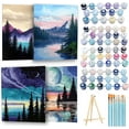 thumbnail image 1 of Qoosea 4 Pack Paint by Numbers Sets for Adults Kids, Crafts DIY Paint by Numbers Kits for Beginners with Wooden Easel, Paint Brushes, Acrylic Paint Set for Home Wall Decor, 9 * 12 Inch, 1 of 5