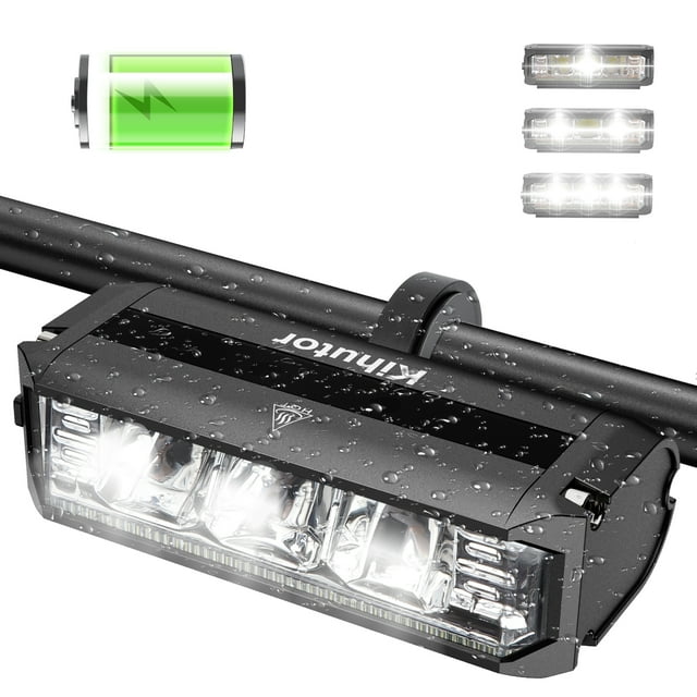 Qoosea Bike Light Rechargeable USB Bicycle Light Ultra Bright IPX6