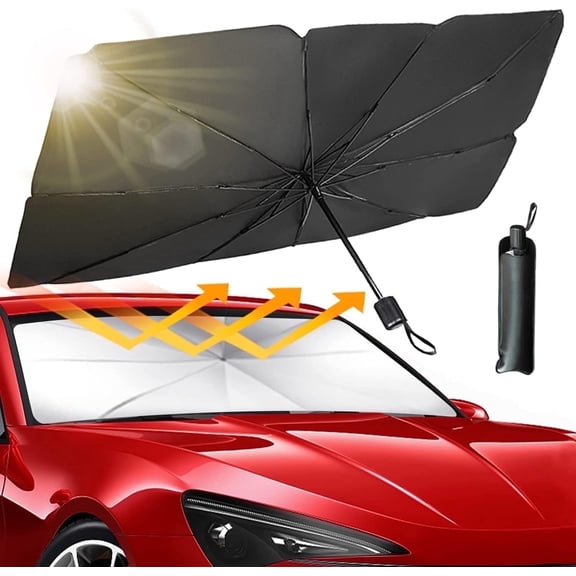 Qoosea Windshield Sun Shade, Car Sun Shade Windshield Foldable, Automotive Windshield Sunshades Window Shades Umbrella Car Accessories, 53 x 29.5 in