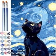 Qoosea Paint by Numbers Kit for Adults,Diamond Art Kits, Crafts DIY Paint by Numbers Kits for Beginners with Wooden Easel, Paint Brushes, Acrylic Paint Set for 