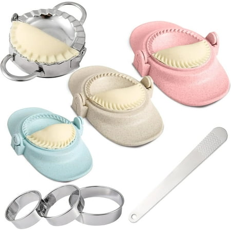 Qoosea Dumpling Maker Dough Press Empanada Pierogi Wonton Crimper Mold Stuffed Cookies Pie Ravioli Multifunctional DIY Manual Wrapper Stamp Cutter Fried Pastry