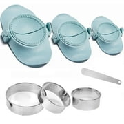 Qoosea Empanada Maker Press ,Dumpling Maker Set with Dough Cutter, Dumpling Mold Set for Pierogi, Pastelitos, Calzone, Turnovers, Chinese Dumpling 3 Sizes-Blue