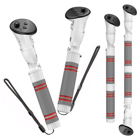 Qoosea Handle Attachments Compatible with Meta Quest 3 / Meta Quest 3s / Quest Pro Controller, VR Sticks Gorilla Tag Long Arms Dual Controller Extensions Grips for Beat Saber More VR Games