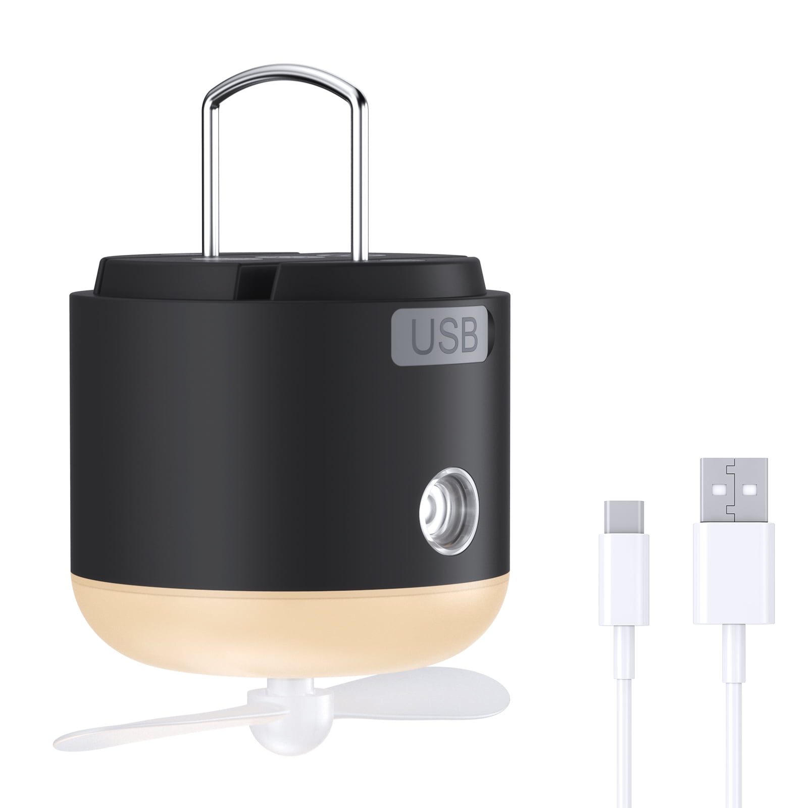 Ventilateur De Camping USB Rechargeable 26,9 Cm - 8000mAh, Lumière Intégrée, Télécommande, 3 Vitesses