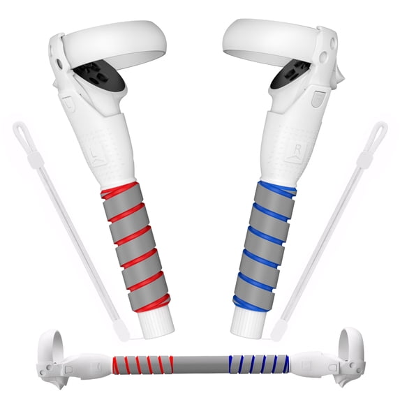Qoosea 2 Controller Handle Attachments Accessories, VR Gorilla Tag Long Arms Dual Extension Grips Compatible with Meta Quest 2 for Beat Saber Golf Club Baseball More VR Games