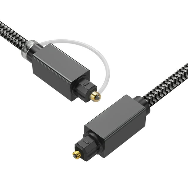 Qoosea Optical Audio Cable 10ft/3M, Slim Braided Fiber Audio Cable
