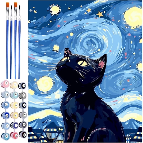 Qoosea Paint by Numbers Kit for Adults,Diamond Art Kits, Crafts DIY Paint by Numbers Kits for Beginners with Wooden Easel, Paint Brushes, Acrylic Paint Set for Home Wall Decor, 9 * 12 Inch