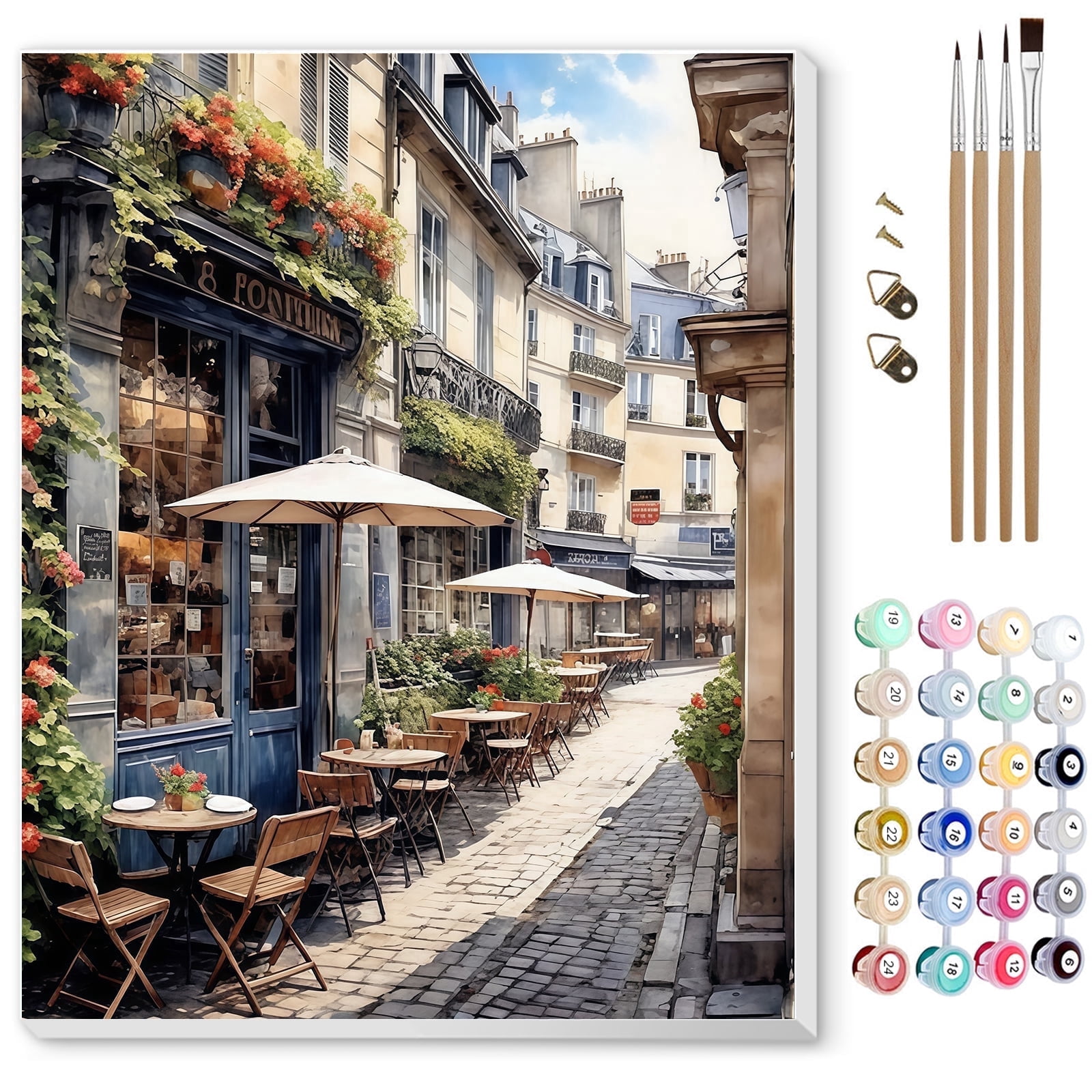 Qoosea Paint by Numbers for Adults, DIY Art & Craft Kits for Beginners with Frame, Paint Brushes, Acrylic Paint Set for Home Wall Decor, 16 x 20 in