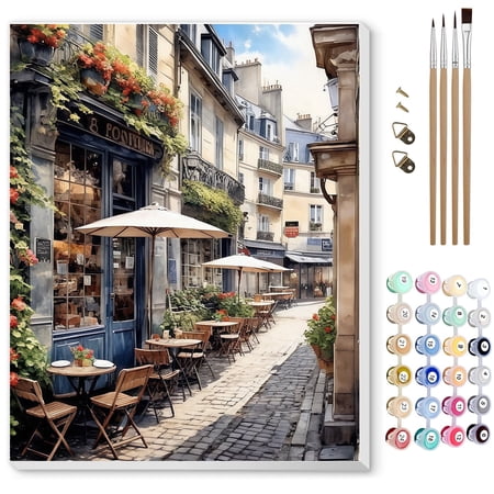 Qoosea Paint by Numbers for Adults, DIY Art & Craft Kits for Beginners with Frame, Paint Brushes, Acrylic Paint Set for Home Wall Decor, 16 x 20 in
