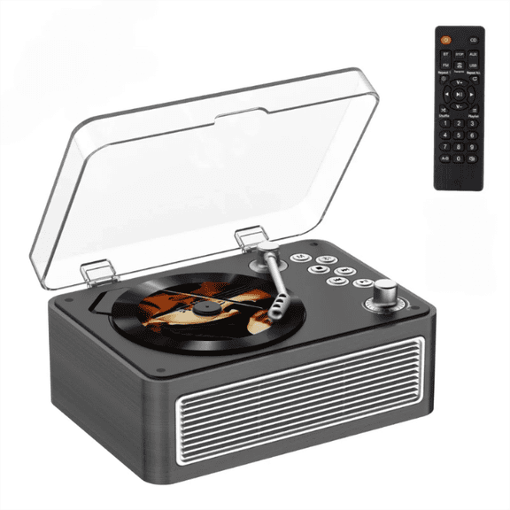 Qoosea Portable CD Player for Home Bluetooth CD Players with Speakers Remote Control, Retro Radio CD Player Support USB/AUX Playback Headphone Jack