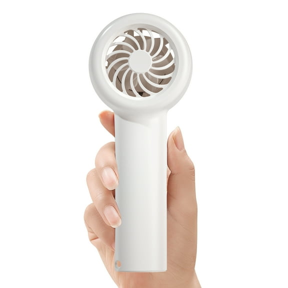 Qoosea Portable Mini Fan, Handheld Fan with LED Display, 5 Speeds 1800mAh USB Rechargeable Battery Fan, Small Personal Desk Fan for Women Men Girls Kids Indoor Outdoor Travel White