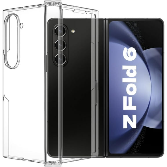 Qoosea for Samsung Galaxy Z Fold 6 Case Clear Cover Full Body Hinge Protection Anti-Yellowing Slim Shockproof Bumper Phone Case for Samsung Galaxy Z Fold 6 for Women Men