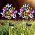 thumbnail image 1 of Qoosea Solar Garden Lights Outdoor Waterproof Decorative Flower New Upgraded 2 pack with 17 Butterfly Solar Lights for Garden Yard Outdoor Decor Pathway, Gifts for Mom, 1 of 9