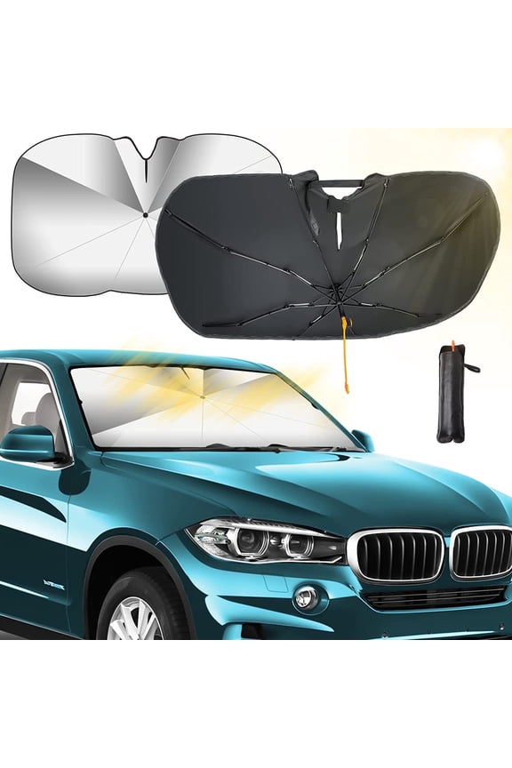 Windshield Sun Shade Umbrella for Car, 360° Rotation Car Front Windshield Window Sunshade Cover UV Block,54x29inch