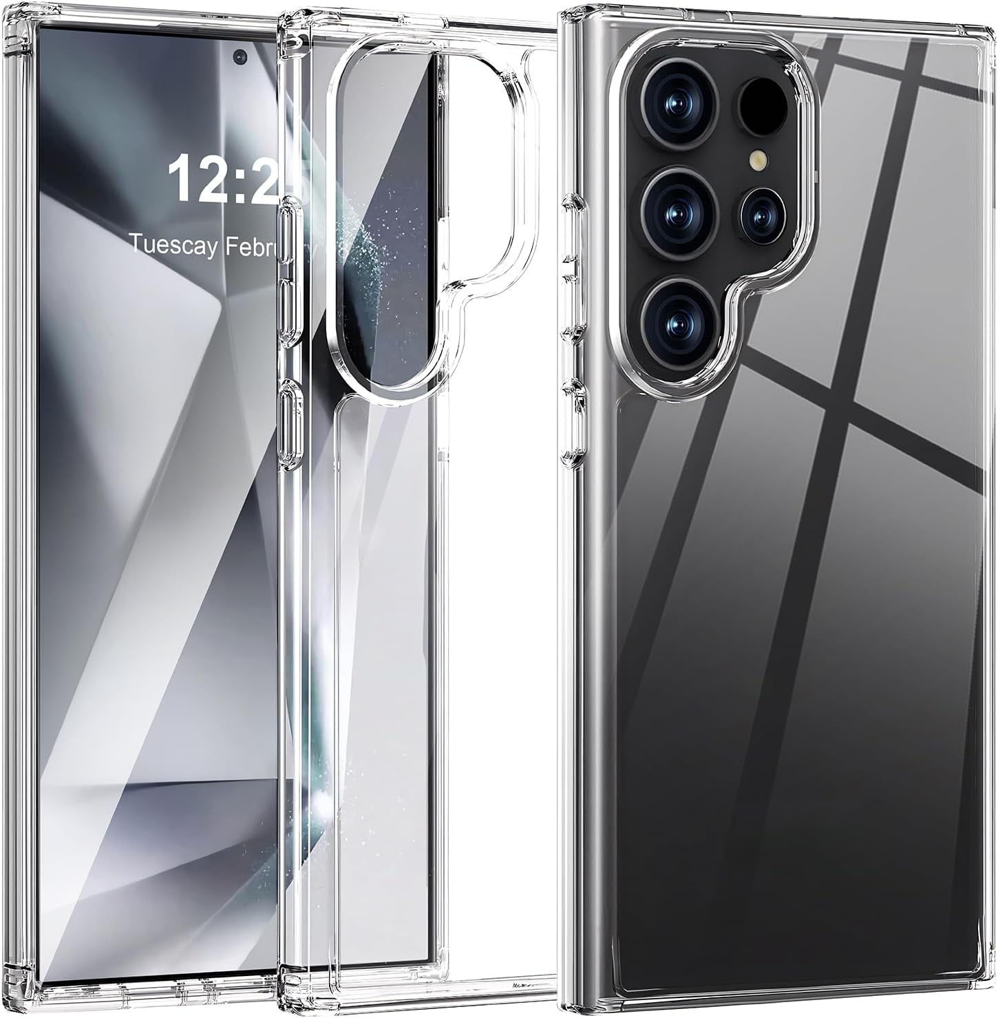 Qoosea for Samsung Galaxy S24 Ultra Case Clear Cover Anti-Yellowing Slim Shockproof Bumper Phone Case for Samsung Galaxy S24 Ultra for Women Men