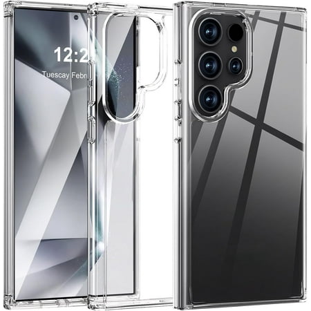 Qoosea for Samsung Galaxy S24 Ultra Case Clear Cover Anti-Yellowing Slim Shockproof Bumper Phone Case for Samsung Galaxy S24 Ultra for Women Men