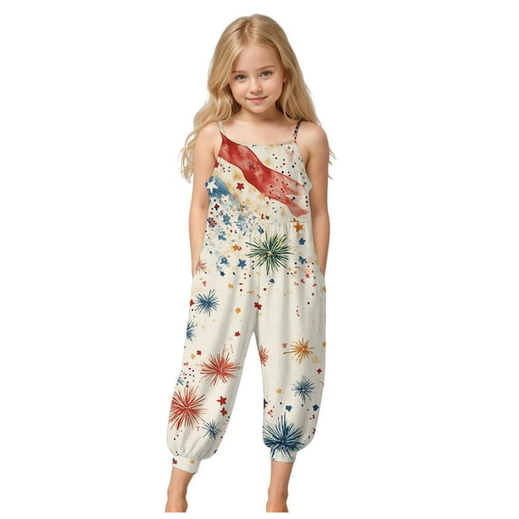 Qopobobo 4th July Infant Outfits Girls 4th of July Outfit American Flag Dress Crisscross Back Red White and Blue Patriotic Dresses Sky Blue,9-10 Years