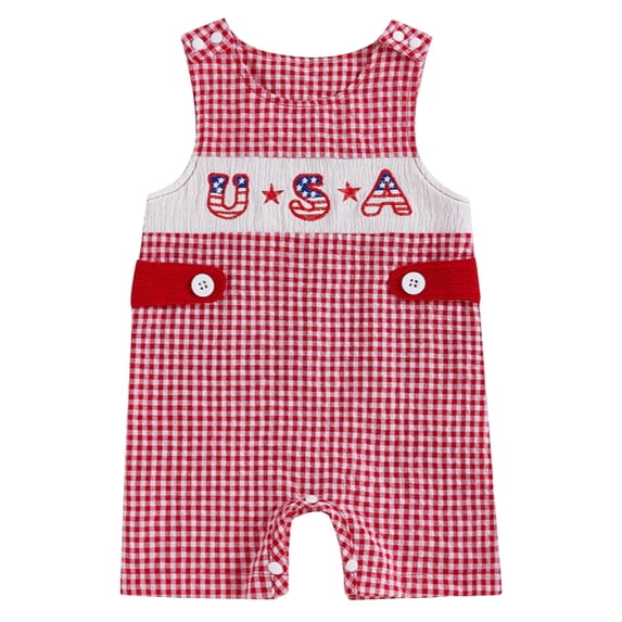 Qopobobo Baby Boy Beach Outfit American Flag 4Th Of July. Bodysuit Infant Hot Pink,0-3 Months
