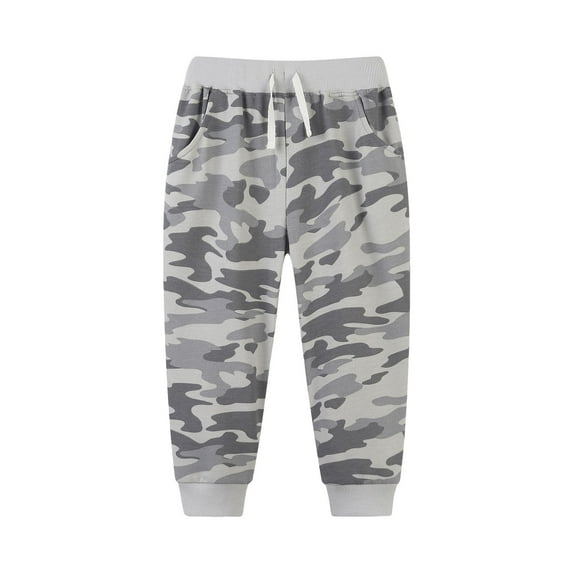 Qopobobo Baby Boy Pants Toddler Boy Trouser Pants Baby Boy Jeans Boys' Pull on Cargo Pants Grey,6-7 Years