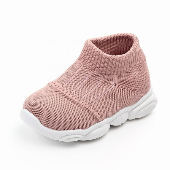 Qopobobo Baby Boy Shoes Toddler Boys Sneakers Boys Breathable Non-Slip Light Sneakers Unisex Luminous Sneakers for Girls Sport Running Shoes Pink,4