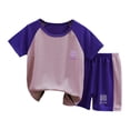 thumbnail image 1 of Qopobobo Baby Boy Short Sets Teen Boy Clothes Sets Boys Clothes Summer Short Sleeve Top & Shorts Set 2-Piece Casual Outfit Pink,3-4 Years, 1 of 3