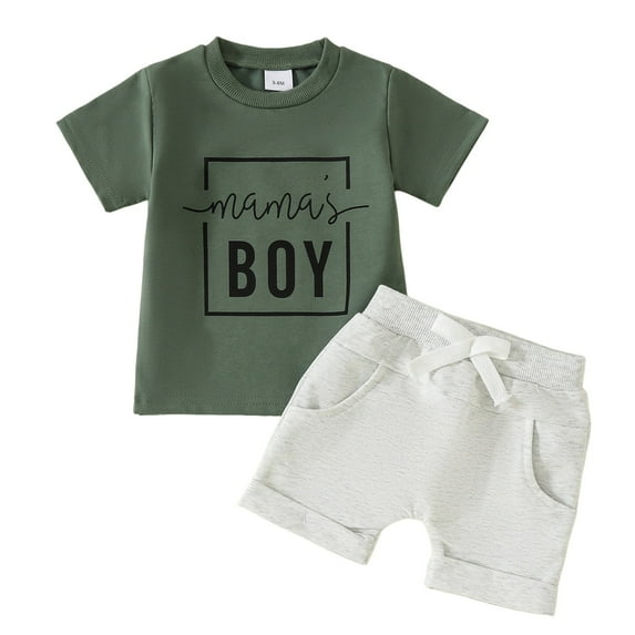 Qopobobo Baby Boy Short Sets Toddler Summer Clothes Toddler Baby Boy Clothes Summer Short Sleeve T Shirt and Shorts Cute Infant Baby Boy Outfits Clothing Set AG,18-24 Months