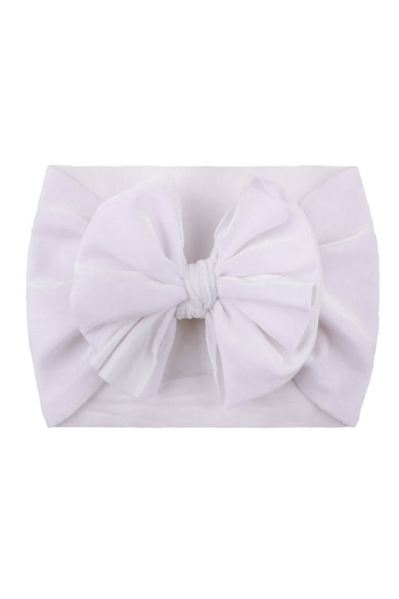 Baby Girl Gift Handmade Baby Girls Bows Headbands Soft Stretchy Nylon Hair Bands with Bows for Newborn Infant Toddlers Hair Accessories White,One Size