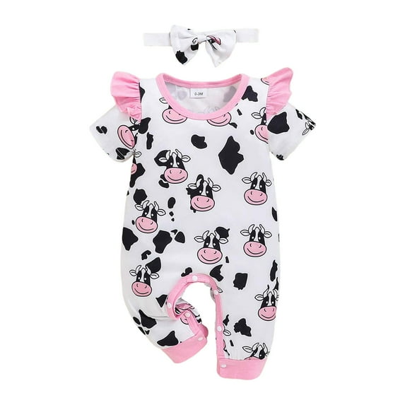 Qopobobo Baby Girl Romper Newborn Baby Clothes Newborn Baby Girl Summer Clothes Short Sleeve Bubble Romper Bow Shorts Jumpsuit Infant Outfit White,0-3 Months